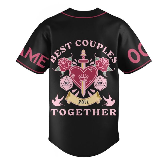 Customizable Couples Baseball Jersey - Rolling For Romance Design, Perfect Gift For Partners - Image 3