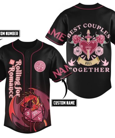 Customizable Couples Baseball Jersey - Rolling For Romance Design, Perfect Gift For Partners