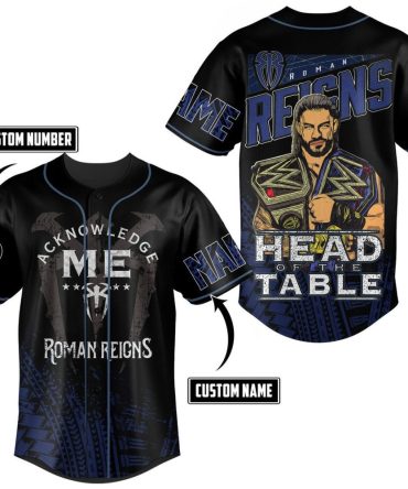 Custom Roman Reigns Baseball Jersey - Acknowledge Me Design, Personalized Name & Number