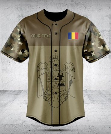 Customizable Camouflage Baseball Jersey With Flag & Eagle Design - Perfect For Sports & Casual Wear