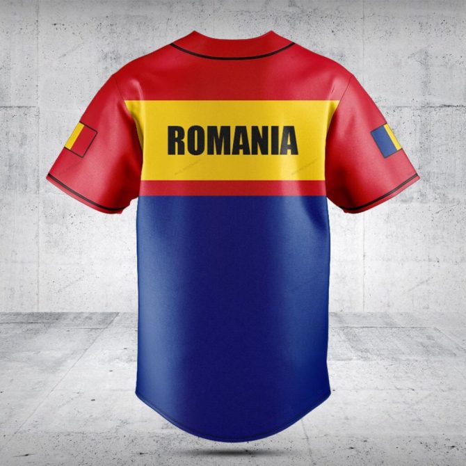 Customizable Romania Flag Baseball Jersey - Personalize Your Style Now! - Image 2