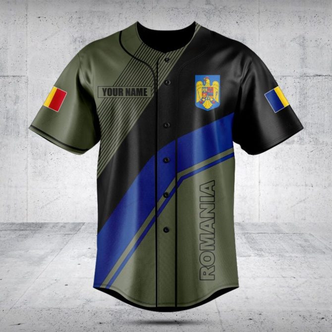 Custom Romania Flag Baseball Jersey - Personalized Sportswear With Your Name