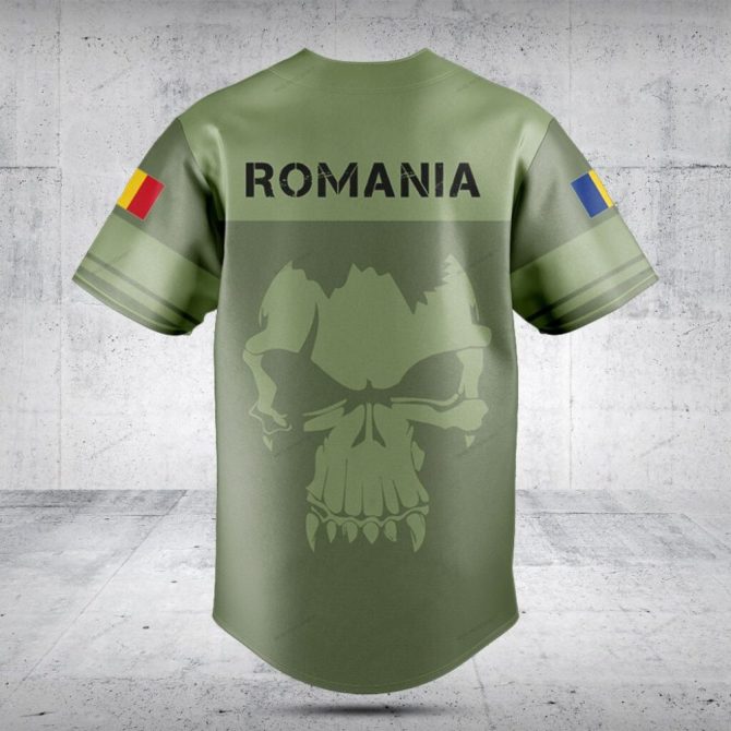 Customizable Military Green Baseball Jersey With Flags - Perfect Gift For Fans & Teams - Image 2