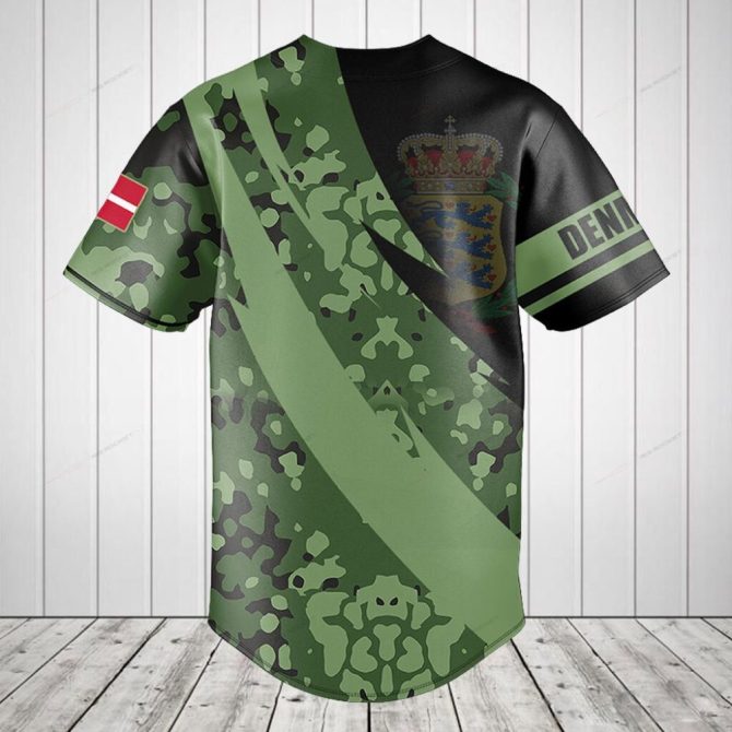 Customizable Denmark Camouflage Baseball Jersey - Personalized Name & Design - Image 2