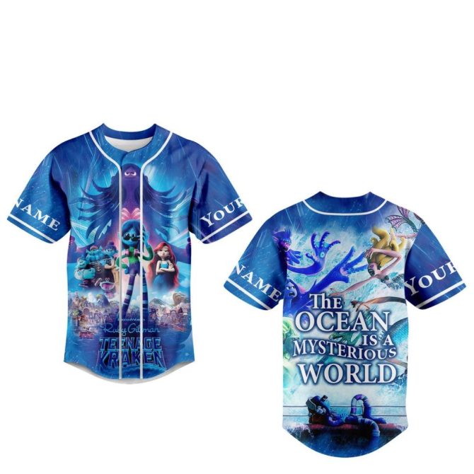 Custom Ocean-Themed Jersey - Vibrant Kraken & Mermaid Design - Add Your Name!
