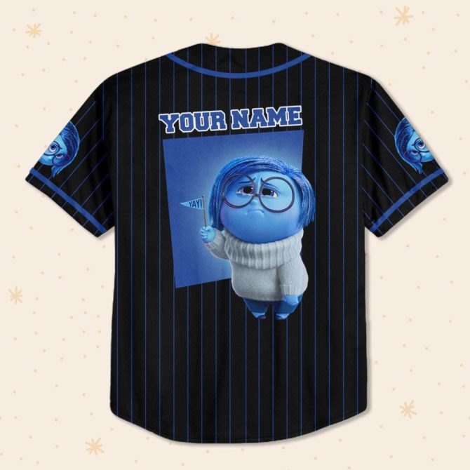 Customizable Sadness Baseball Jersey For Kids/Youth/Adults – Personalized Name & Number - Image 4