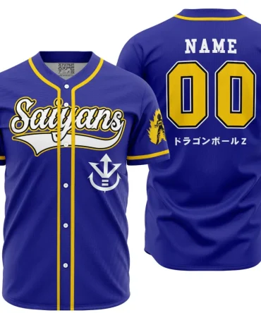 Customizable Saiyan Baseball Jersey - Anime-Inspired Sportswear For Dragon Ball Z Fans