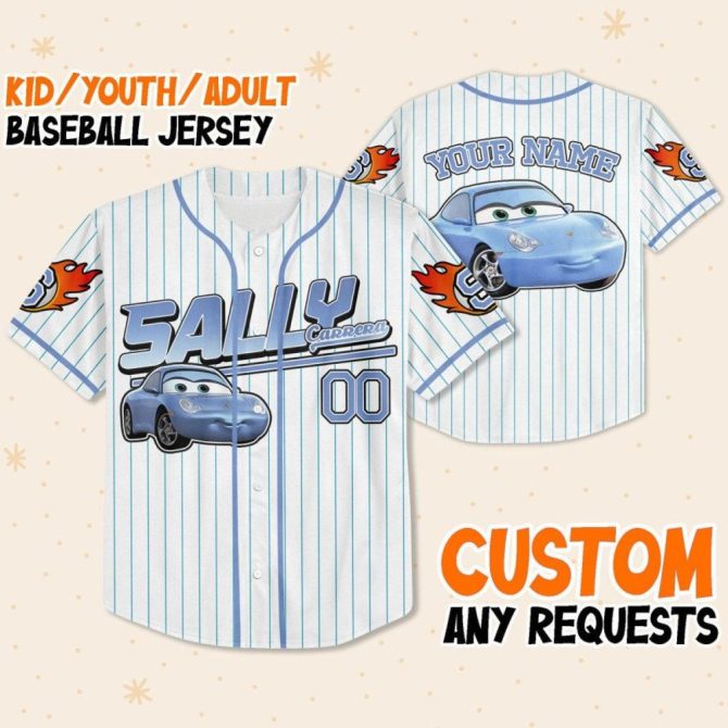 Custom Kids/Youth/Adult Baseball Jersey - Personalized Sally Design - Perfect Gift! - Image 2