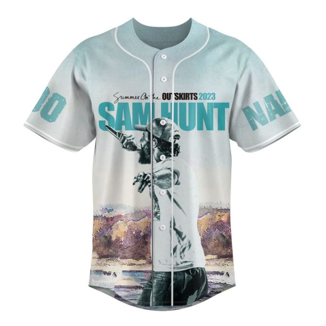 Customizable 2023 Sam Hunt Tour Baseball Jersey - Add Your Name & Number! - Image 2