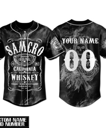 Custom Samcro Baseball Jersey - Personalized Name & Number - Sons Of Anarchy Style Shirt
