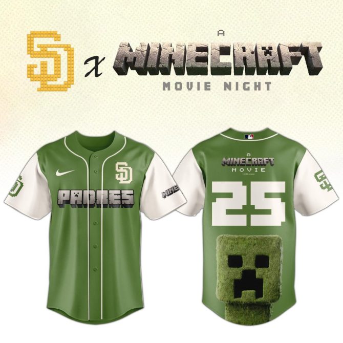 Official Padres X Minecraft Jersey - Limited Edition Movie Night Collectible