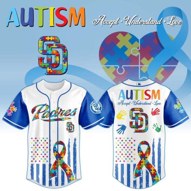 Autism Awareness Baseball Jersey - Colorful Puzzle Design, Support & Love