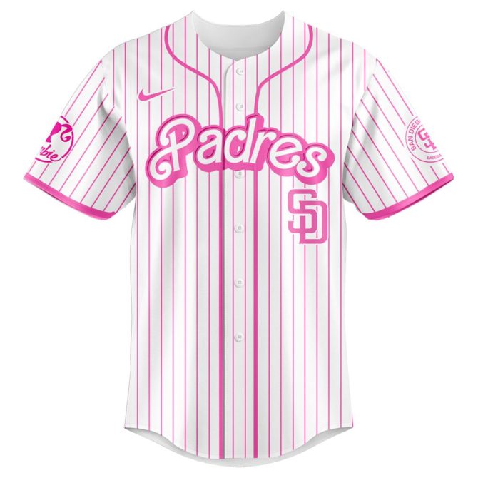 Custom Barbie Night Game Padres Jersey – Personalized Pink Baseball Shirt - Image 2