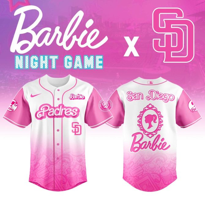 Barbie Night Game Jersey - Limited Edition San Diego Padres Pink Baseball Shirt
