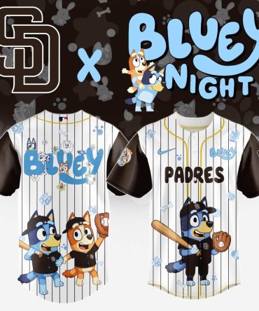 Exclusive Bluey X Padres Baseball Jersey - Limited Edition Kids Sportswear