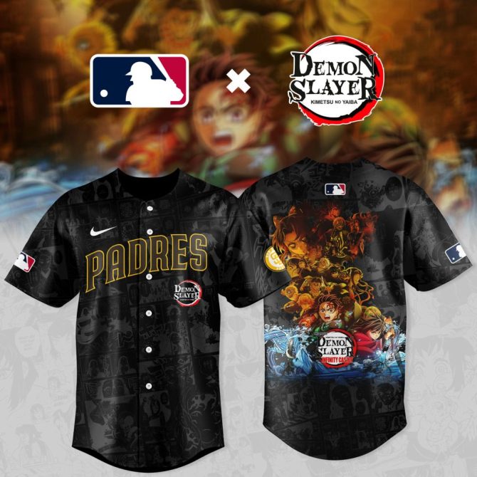 Exclusive Padres X Demon Slayer Baseball Jersey - Limited Edition Anime Fan Must-Have!
