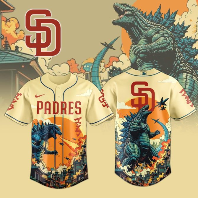 Epic San Diego Padres Godzilla Baseball Jersey – Limited Edition Fan Gear
