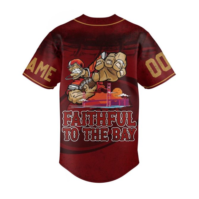 Custom 49Ers Baseball Jersey - Personalized Name & Number , Faithful To The Bay Fan Gear - Image 3