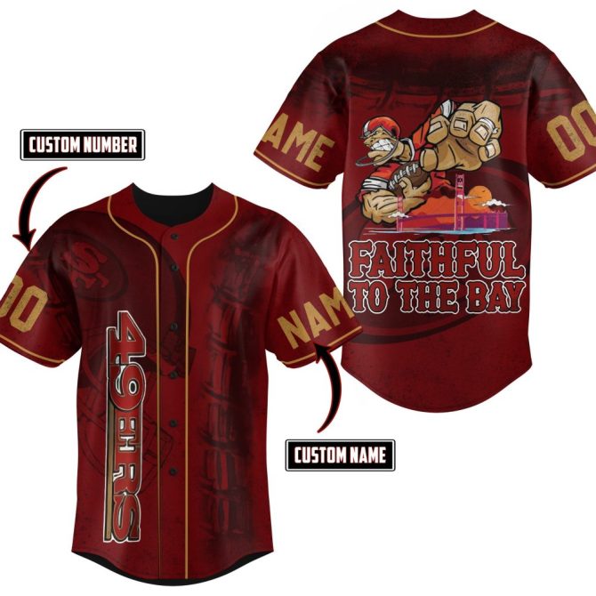 Custom 49Ers Baseball Jersey - Personalized Name & Number , Faithful To The Bay Fan Gear