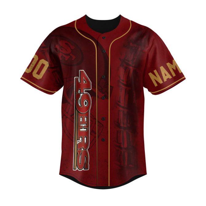Custom 49Ers Baseball Jersey - Personalized Name & Number , Faithful To The Bay Fan Gear - Image 2