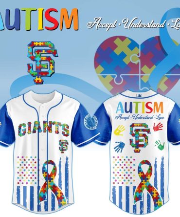 Colorful Autism Awareness Giants Jersey - Support & Love All Year Round