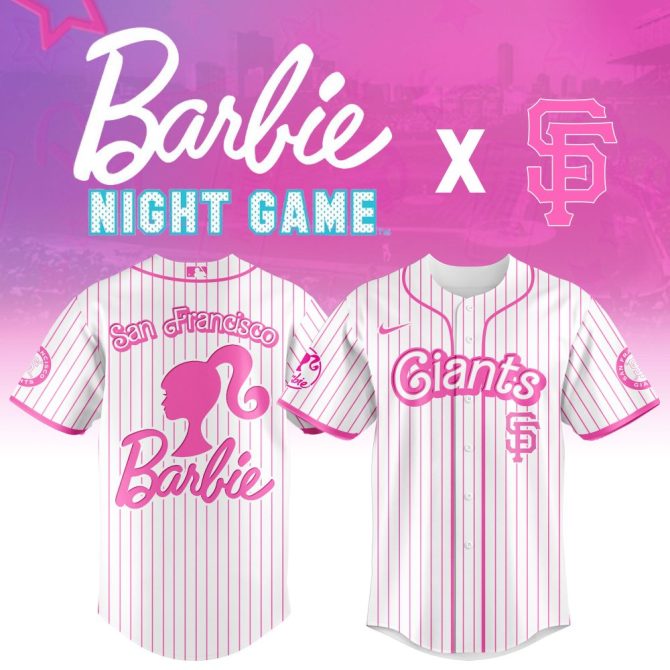 Barbie Night Game Jersey - Limited Edition San Francisco Giants Pink Striped Baseball Shirt