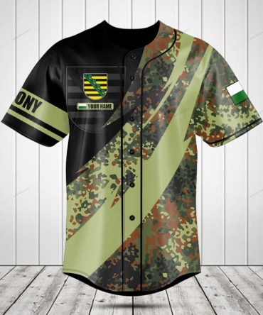 Custom Camouflage Baseball Jersey - Personalized Name & Team Logo - Stylish & Comfortable Design