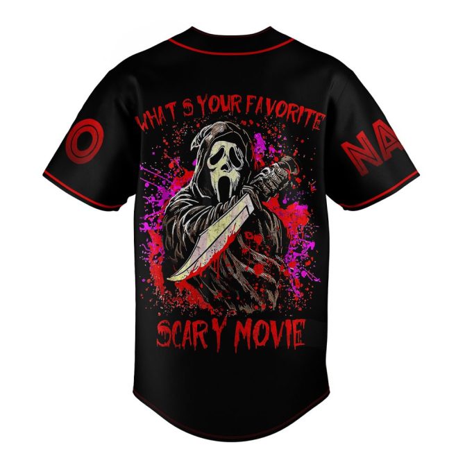 Custom Horror Movie Baseball Jersey - Personalized Name & Number Design - Image 3