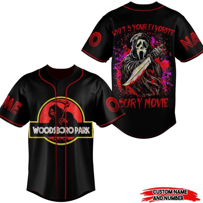 Custom Horror Movie Baseball Jersey - Personalized Name & Number Design