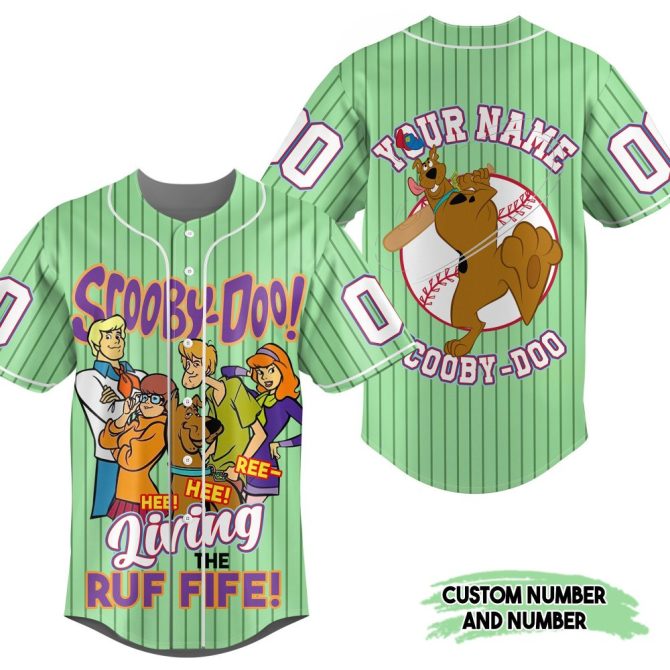 Scooby-Doo Custom Baseball Jersey - Personalize Name & Number - Fun & Stylish!