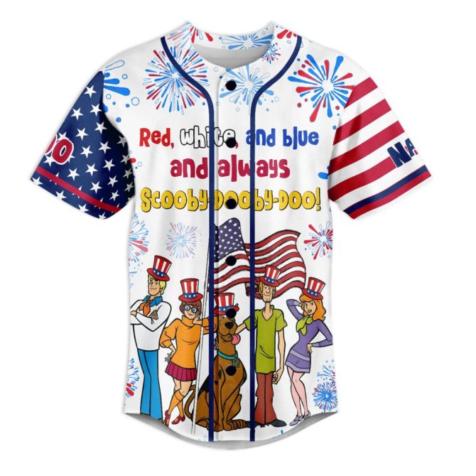 Scooby-Doo Patriotic Custom Baseball Jersey – Personalize With Name & Number! - Image 2