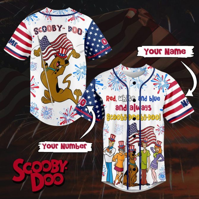 Scooby-Doo Patriotic Custom Baseball Jersey – Personalize With Name & Number!