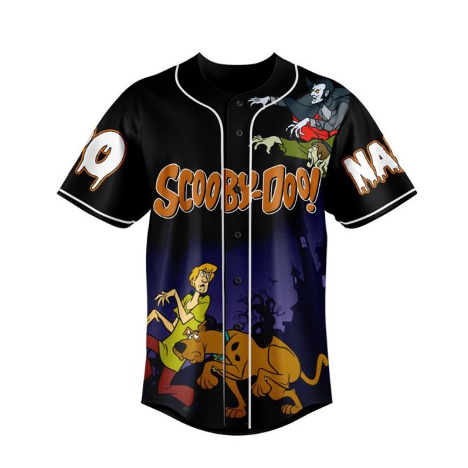 Custom Scooby-Doo Baseball Jersey – Personalize Name & Number – Fun Cartoon Design! - Image 2