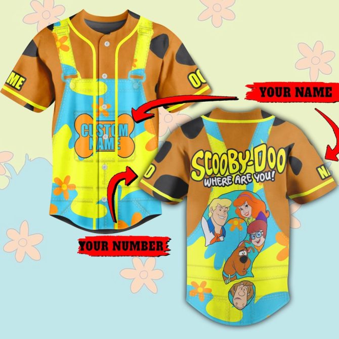 Custom Scooby-Doo Baseball Jersey - Personalize With Your Name & Number!