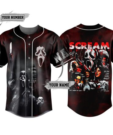 Custom Scream Horror Movie Jersey - Personalized Name & Number Halloween Shirt