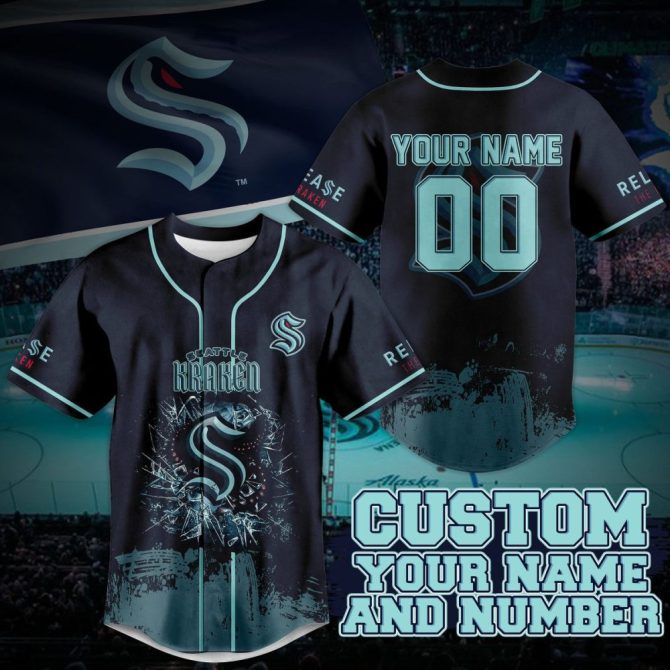 Custom Seattle Kraken Jersey - Personalize Your Name & Number, Perfect Gift For Hockey Fans!