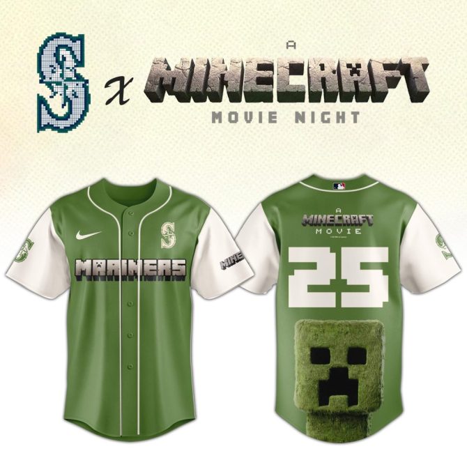 Minecraft X Mariners Custom Jersey - Limited Edition Movie Night Gear!