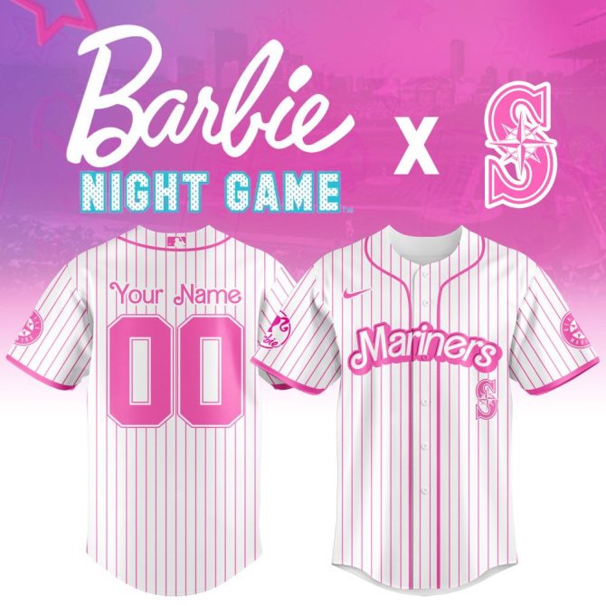 Custom Pink Mariners Jersey - Barbie Night Game Edition - Personalize Yours Now!
