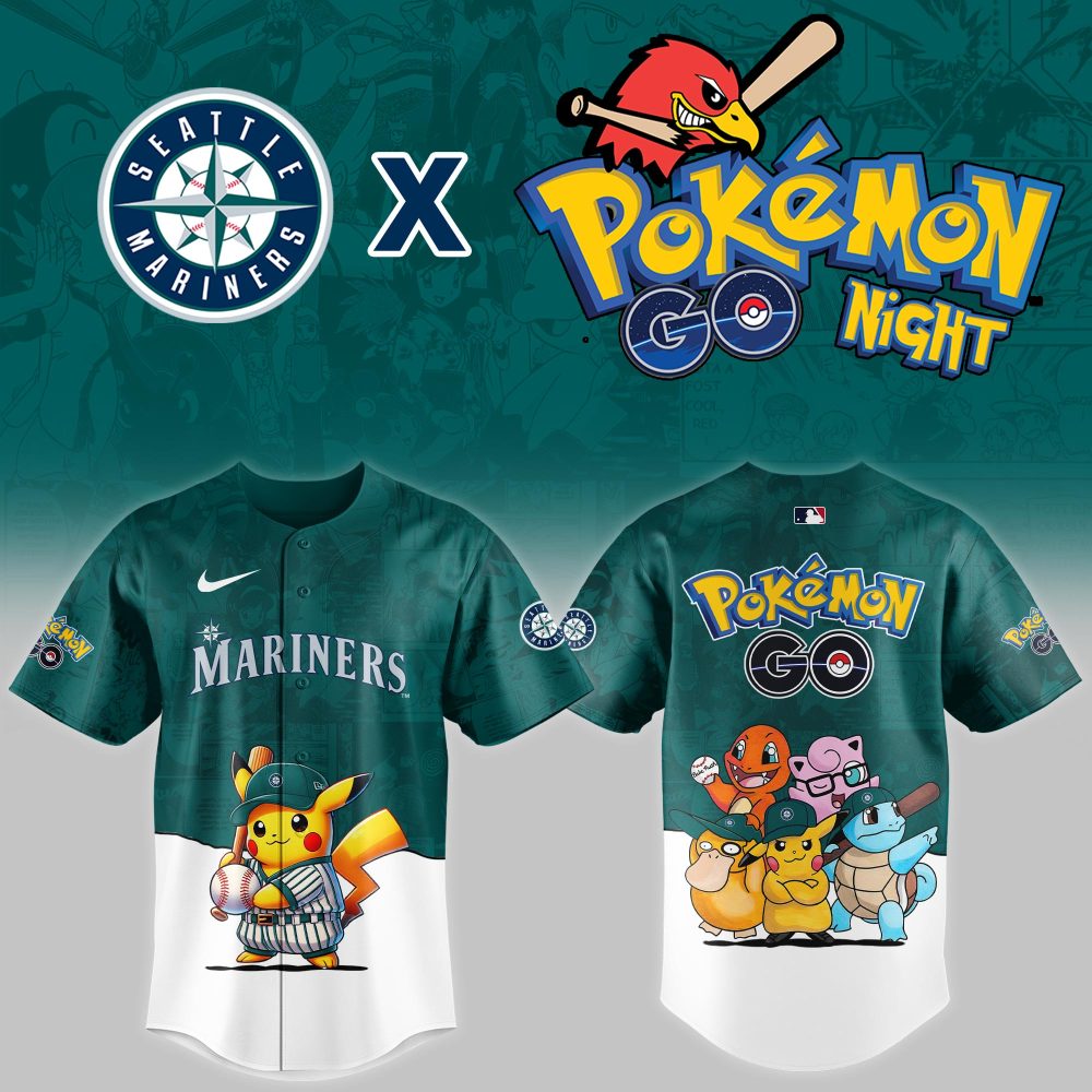 Limited Edition Seattle Mariners X Pokémon Go Night Jersey – Pikachu & Friends Design