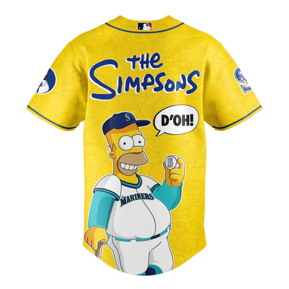 Limited Edition Seattle Mariners X The Simpsons Jersey - Iconic Yellow Design - Image 3