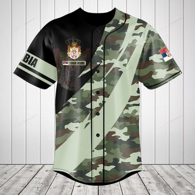 Custom Camo Baseball Jersey – Personalized Name & Number, Unisex Sportswear