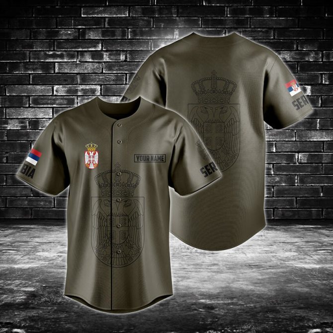 Customizable Serbia Flag Baseball Jersey - Premium Quality Sportswear For Fans