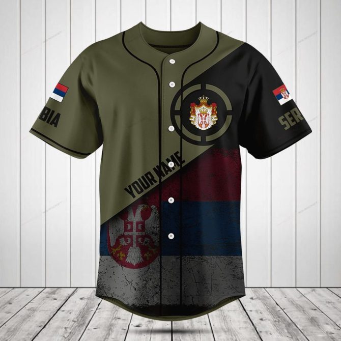 Custom Serbia Flag Baseball Jersey – Personalized Sportswear For Fans