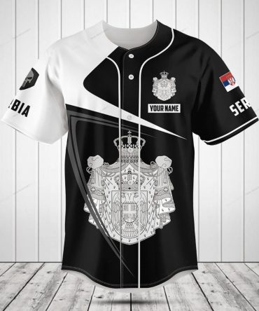 Custom Serbia Baseball Jersey - Personalized Name & Flag Design - Unique Gift Idea
