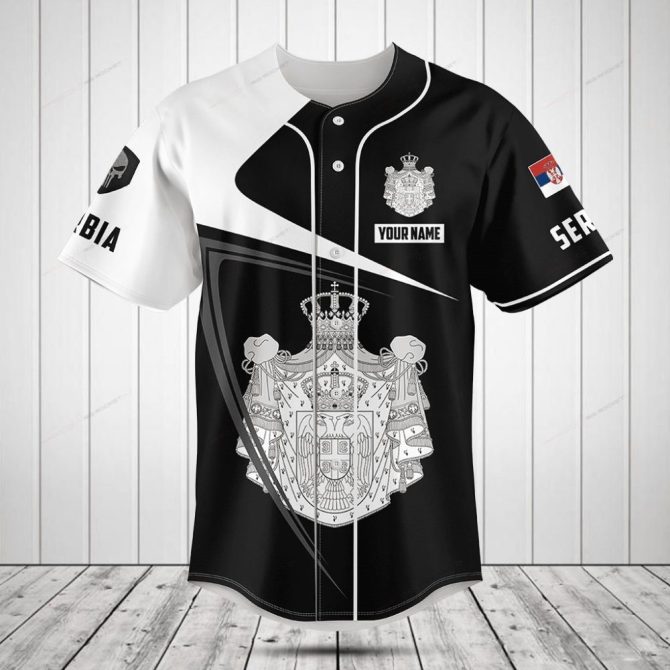 Custom Serbia Baseball Jersey - Personalized Name & Flag Design - Unique Gift Idea