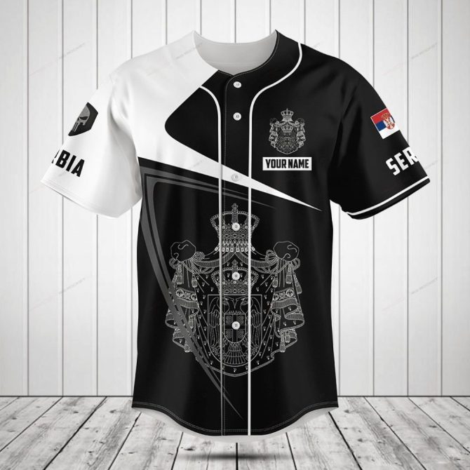 Custom Serbia Baseball Jersey - Your Name & Flag Design, Perfect Gift!