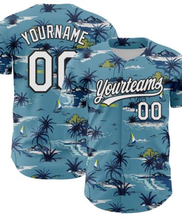 Custom Tropical Baseball Jersey - Personalize Name & Number - Perfect Gift!