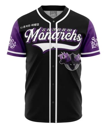 Shadow Monarchs Baseball Jersey - Stylish Black & Purple Anime-Inspired Design - Perfect For Fans & Collectors!