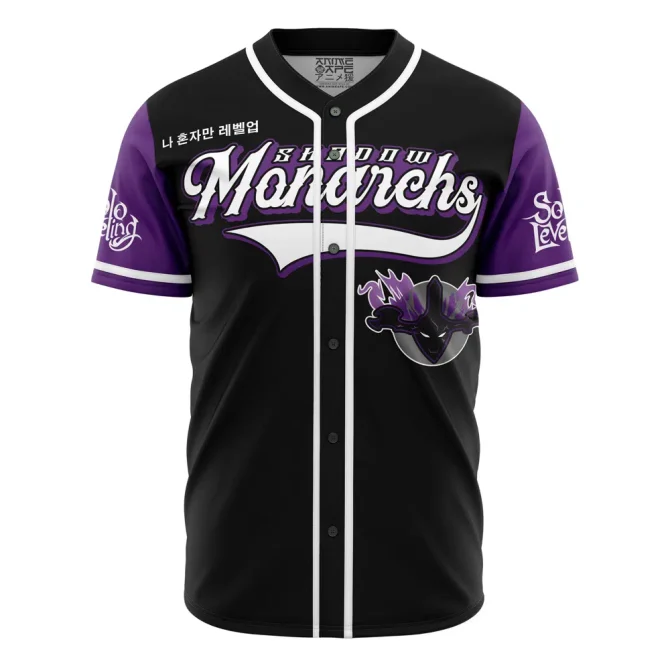 Shadow Monarchs Baseball Jersey - Stylish Black & Purple Anime-Inspired Design - Perfect For Fans & Collectors!