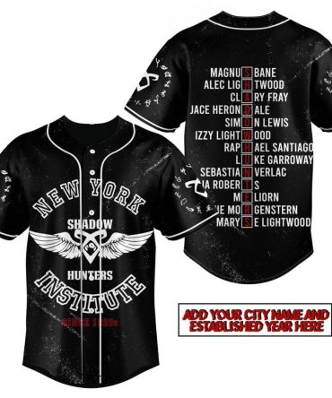 Custom Shadow Hunters Jersey - Personalized City & Year, Stylish Black Design
